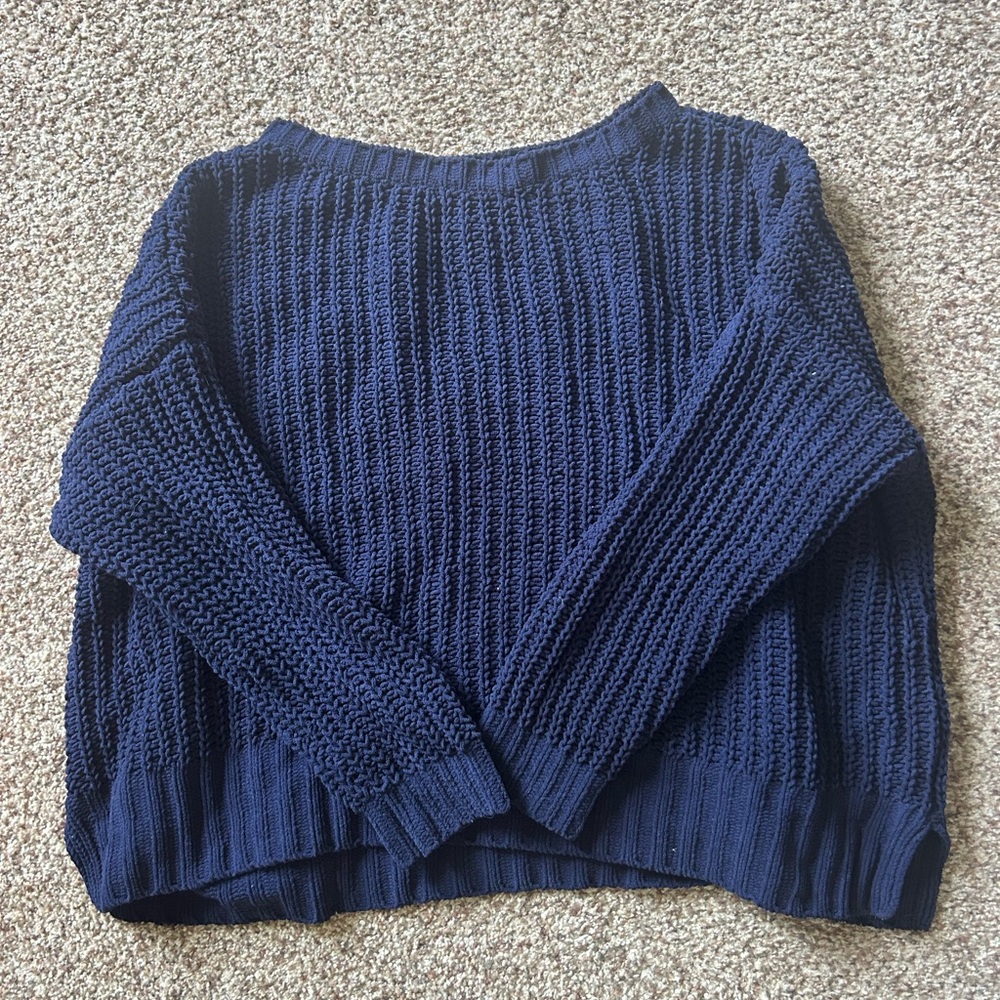 American Eagle Outfitters Deep Blue Crew Neck Sweater